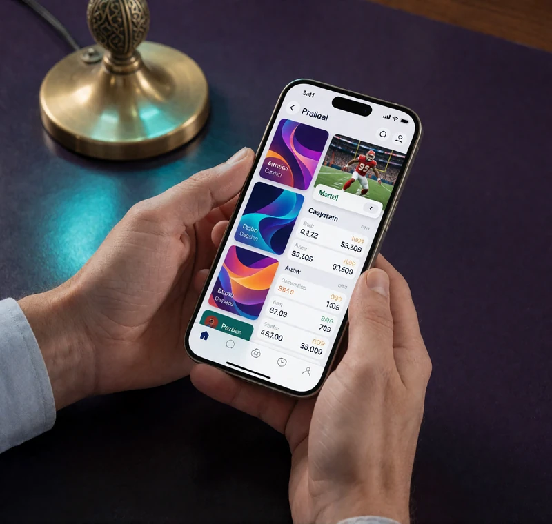 Smartphone im mobilen Browser beim Wechsel zwischen Alawin Casino und Sportwetten