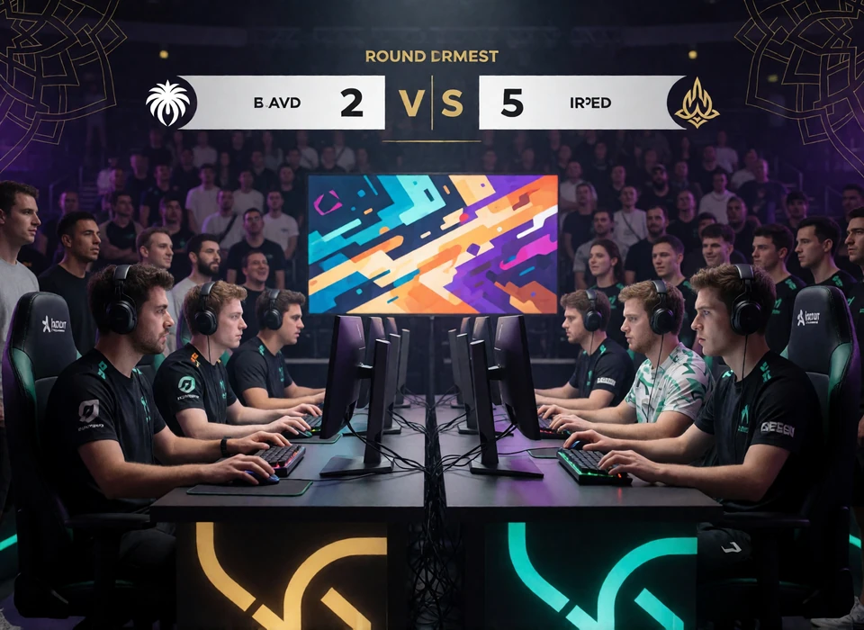 Erwachsenes Esports-Turnierpublikum mit Spielgeschehen und Rundenstand f&uuml;r Alawin Sportwetten